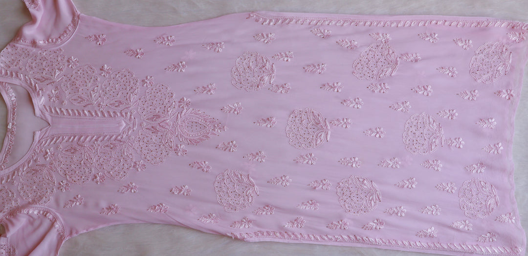 Hanaa Baby Pink Viscose Georgette Kurta