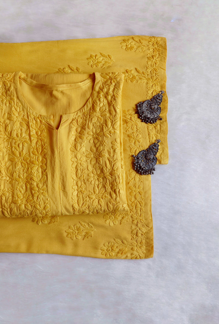 Iqra Mustard Yellow 2 piece Rayon set