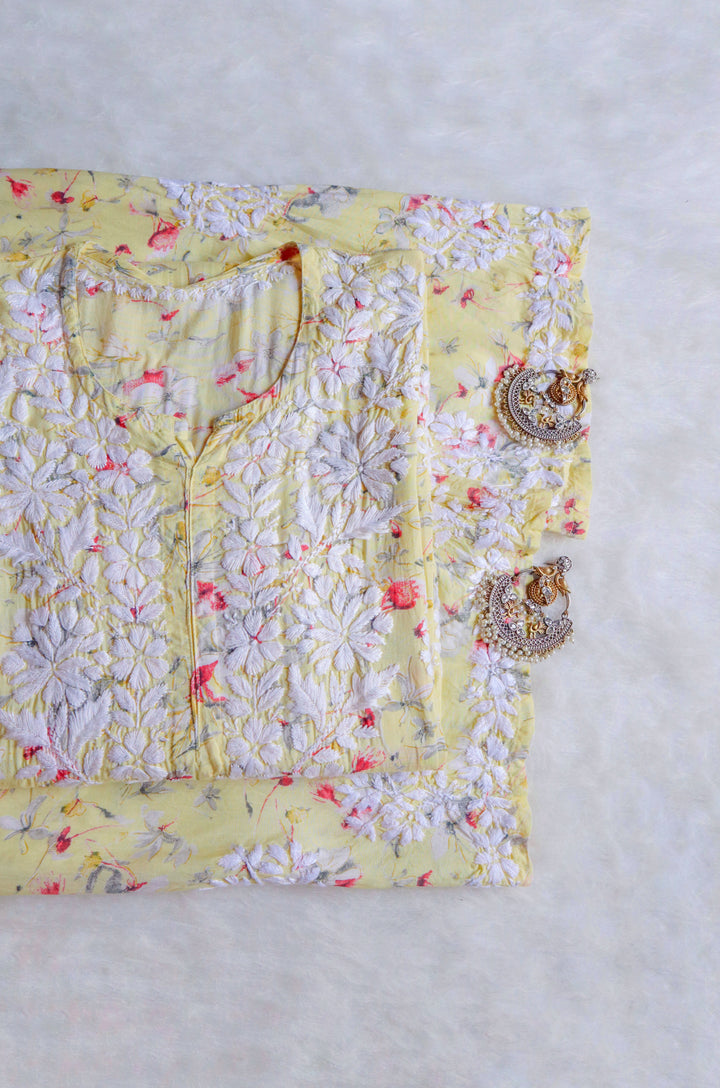 Dahlia Yellow Pure Mulmul set