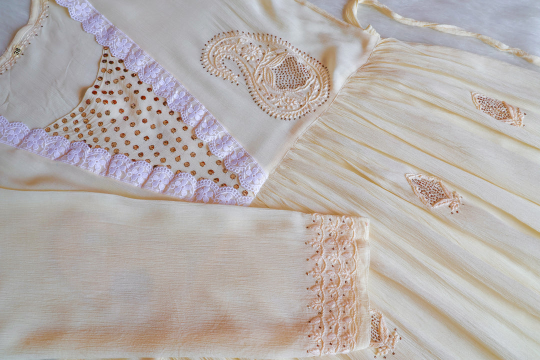 Anabiya Butter Yellow Pure Chiffon Dress