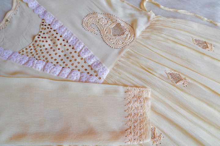 Anabiya Butter Yellow Pure Chiffon Dress