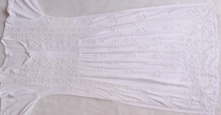 Ayesha White Nyra Cut Rayon Kurta
