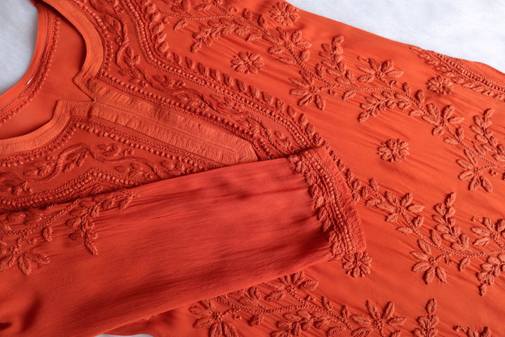 Mehr Rust Viscose Georgette Kurta