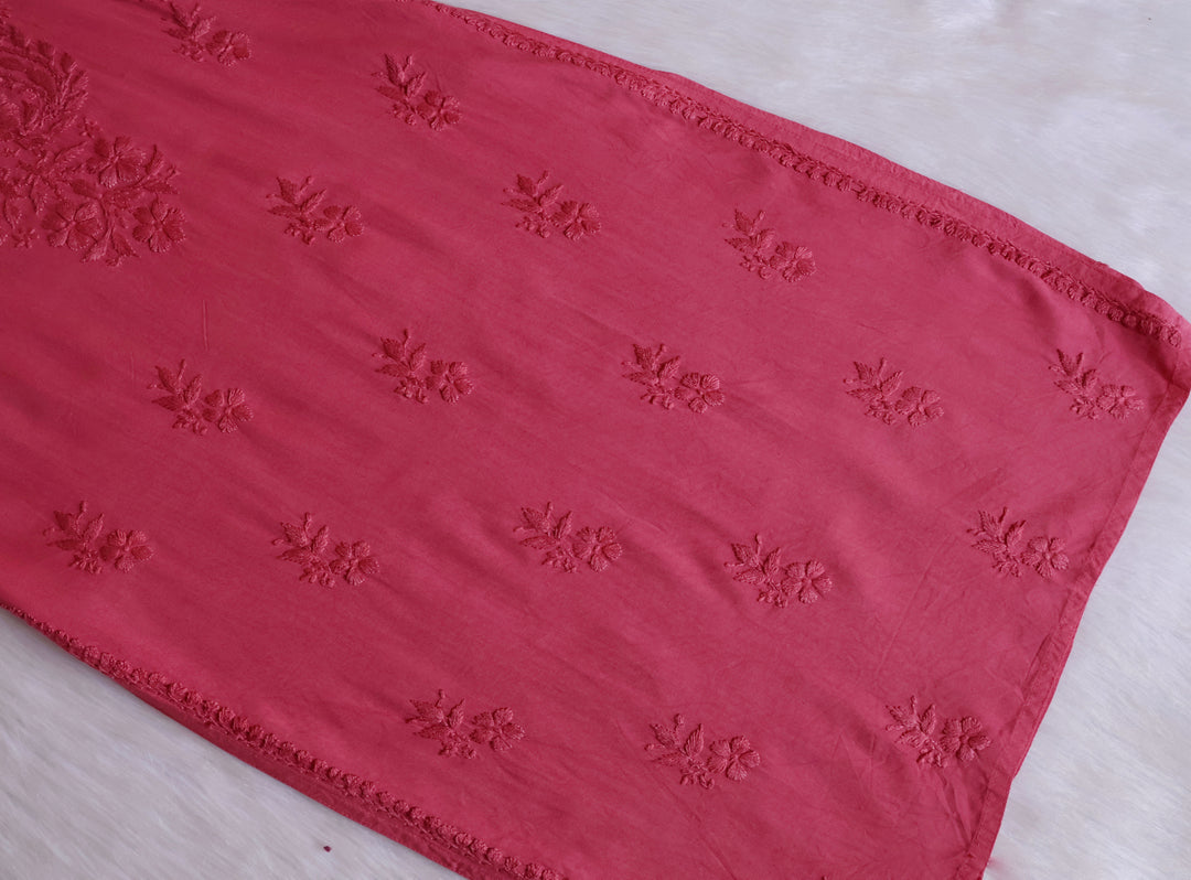 Hala Mauve Pink Sleeveless Long Rayon Kurta