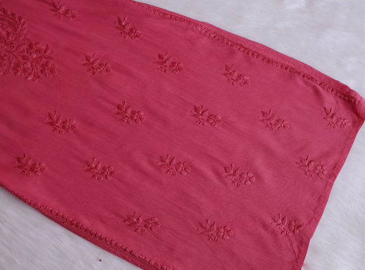 Hala Mauve Pink Sleeveless Long Rayon Kurta