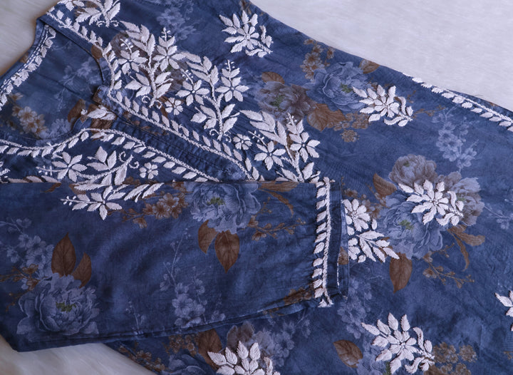 Dahlia Blue Mulmul short top