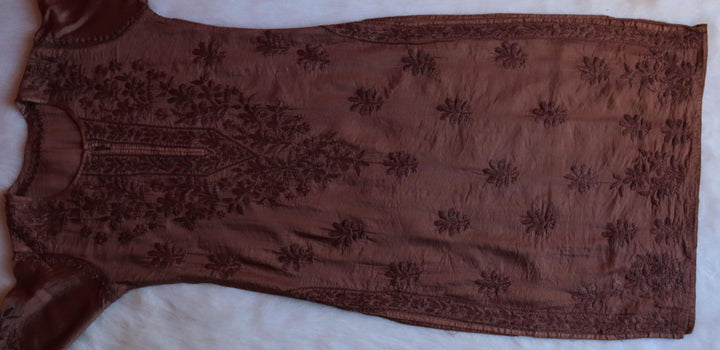 Hoor Brown Chanderi Kurta