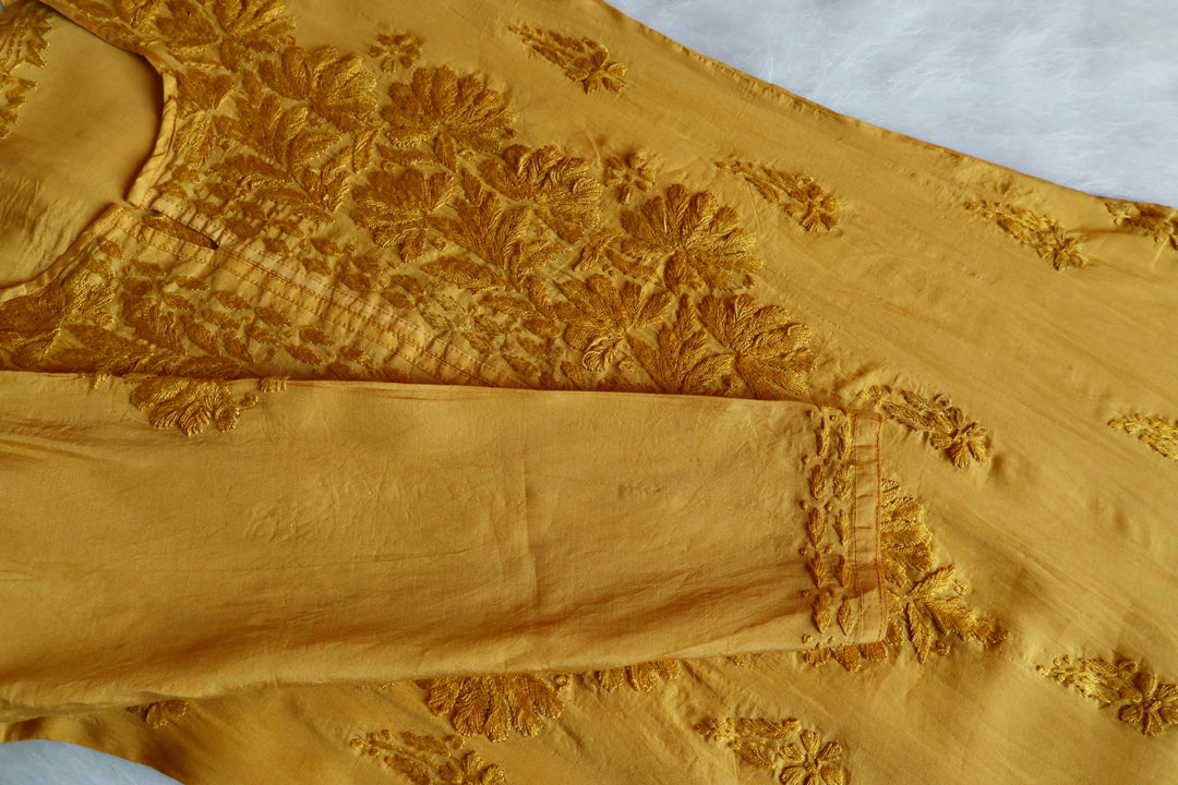 Alanah Mustard Chanderi Kurta