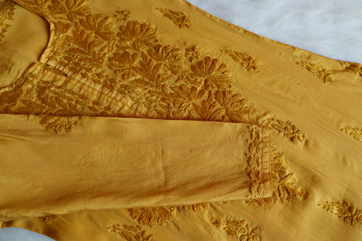 Alanah Mustard Chanderi Kurta