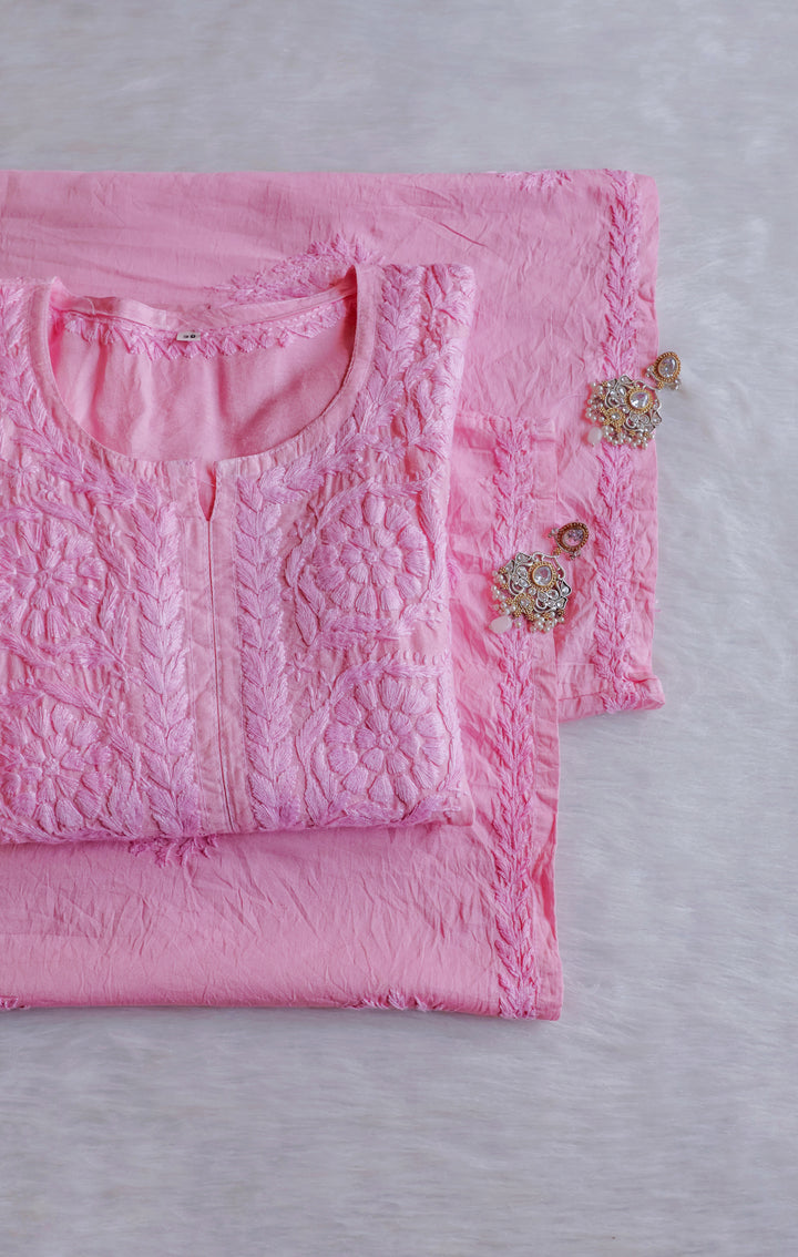 Alfiya Baby Pink Pure Chanderi set