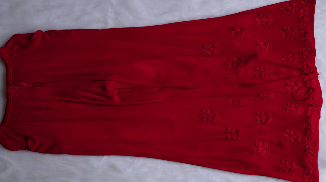 Zimra Maroon Viscose Sleeveless Set