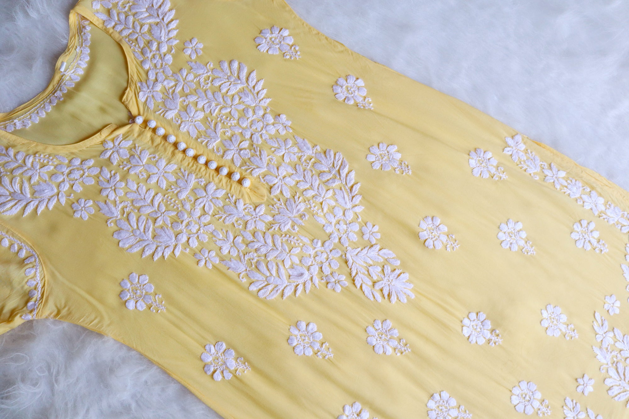 Duaa Yellow Long Modal Kurta