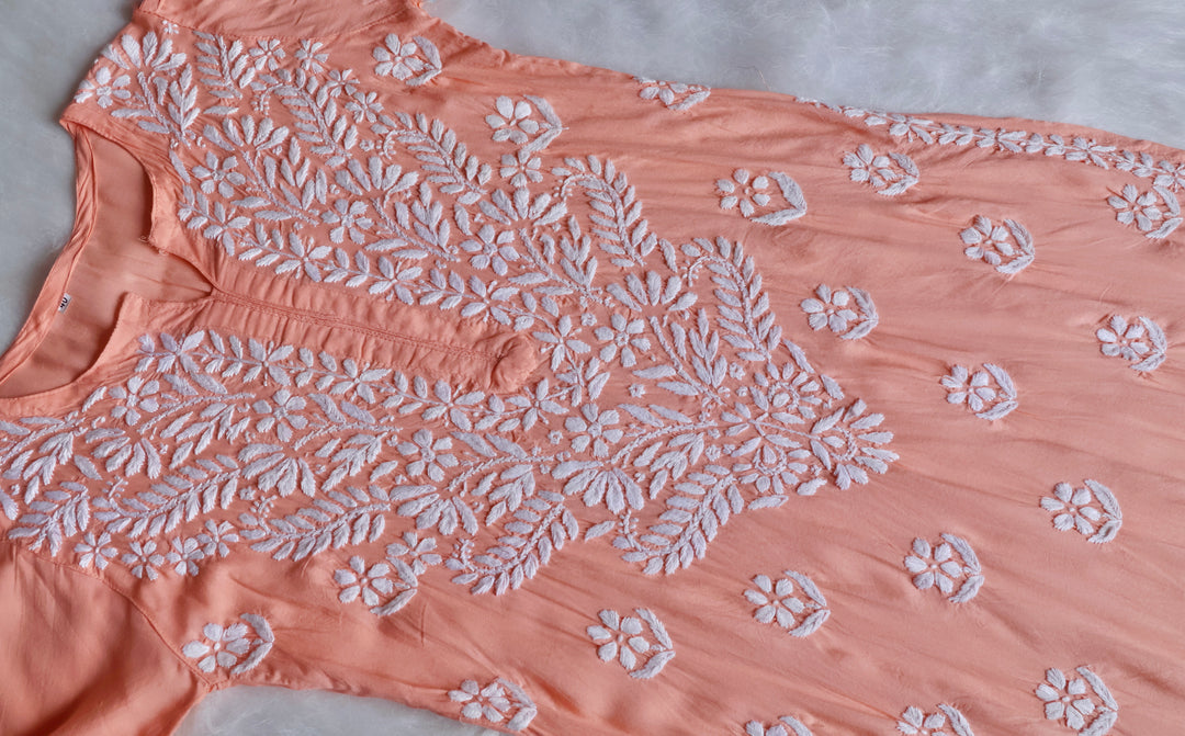 Mahnoor Peach Long Modal Kurta