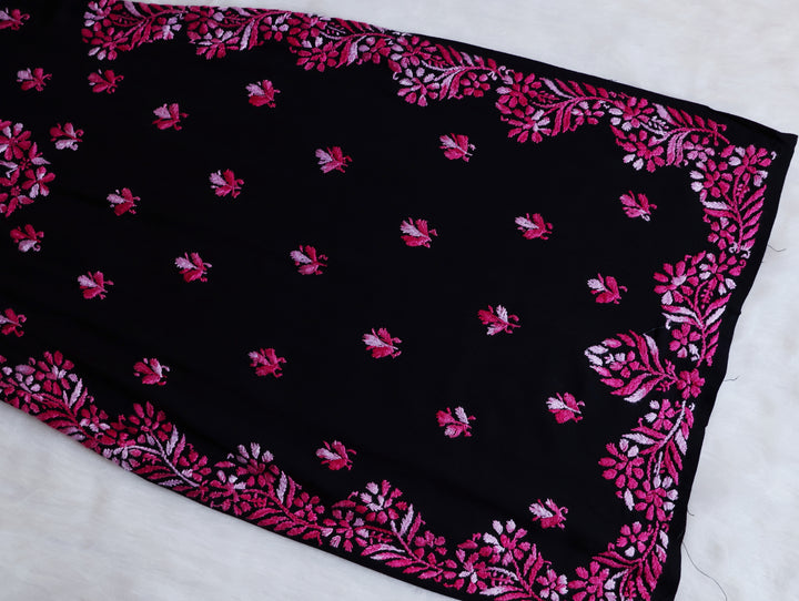 Noora Black & Deep Pink Rayon Kurta Pant set