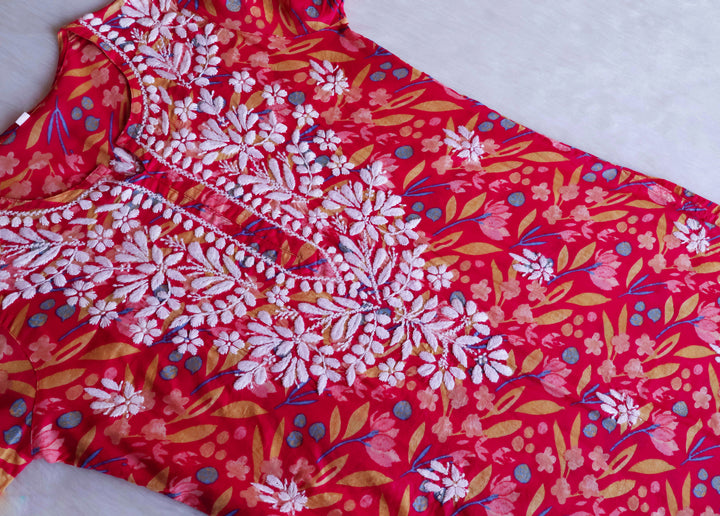 Sajal Deep Pink Pure Mulmul set