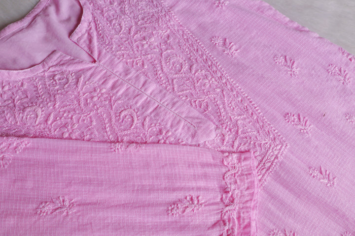 Renisa Baby Pink Soft Kota Kurta