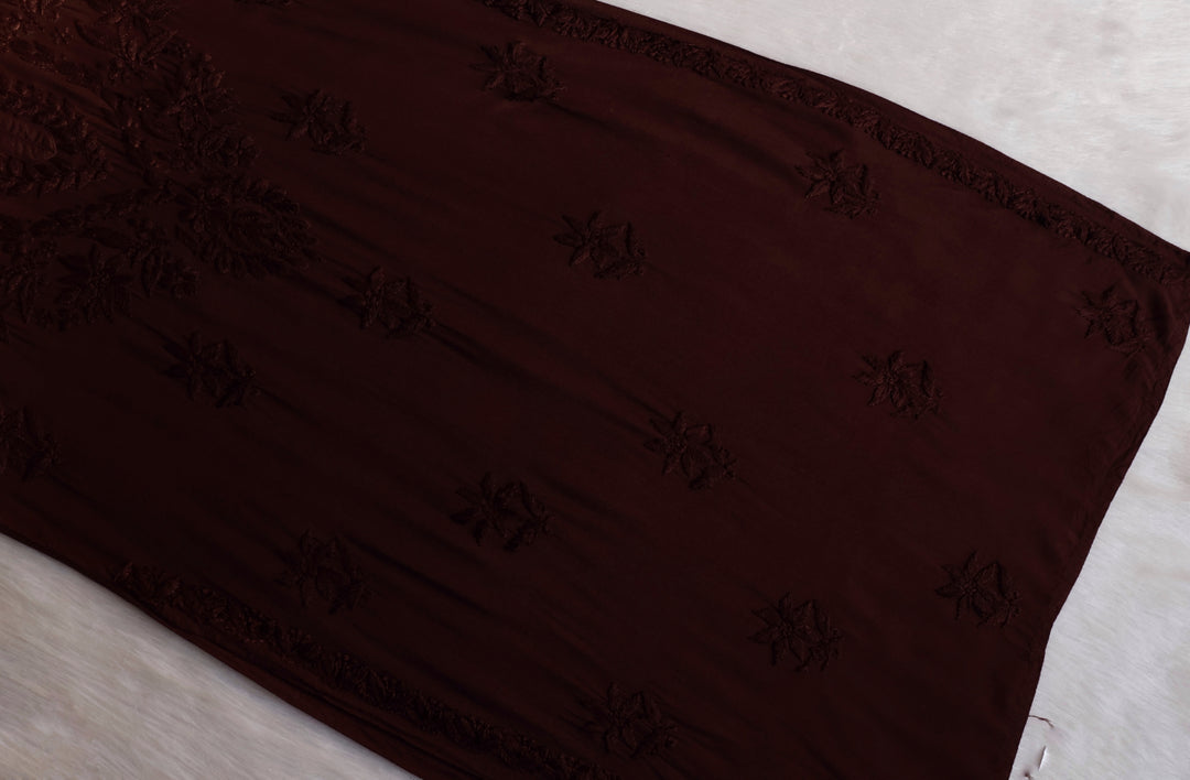 Alfiya Chocolate Brown Long Ombre Rayon Kurta