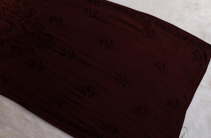 Alfiya Chocolate Brown Long Ombre Rayon Kurta
