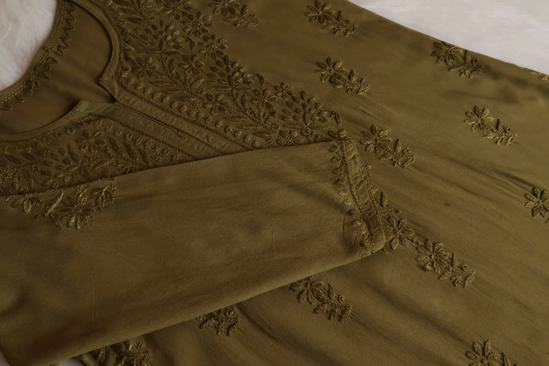 Azel Olive Green 2 piece Rayon set