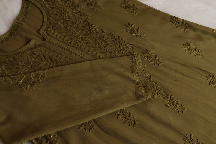 Azel Olive Green 2 piece Rayon set