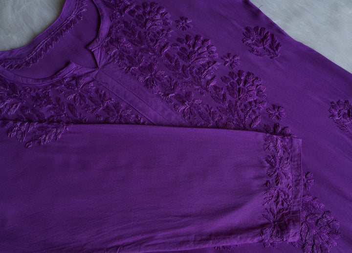 Alvira Purple Ombre Long Rayon Kurta