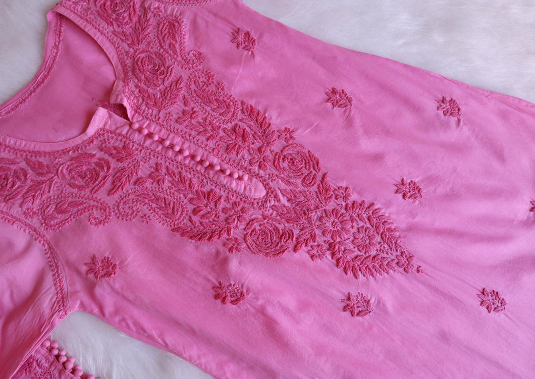 Gul Baby Pink Cotton Kurta