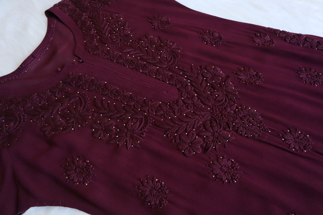 Zimra Premium Deep Purple Viscose Garara set