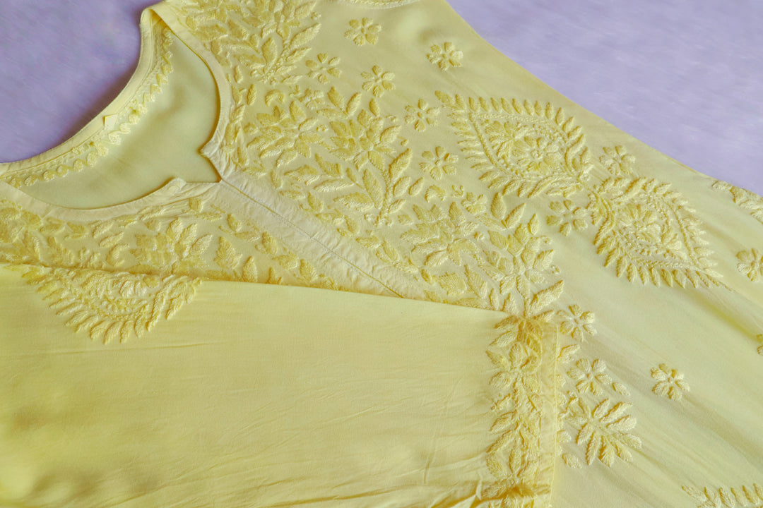 Zobia Yellow 2 piece Rayon set