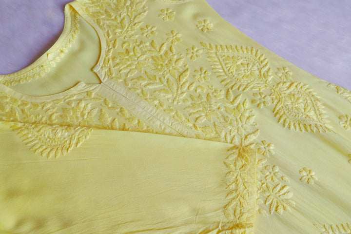 Zobia Yellow 2 piece Rayon set