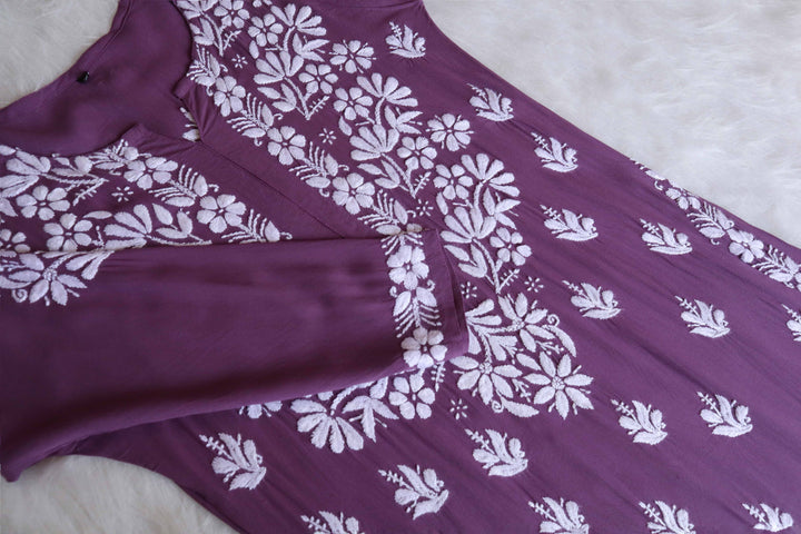 Saanjh Dusty Purple Rayon Kurta Pant set