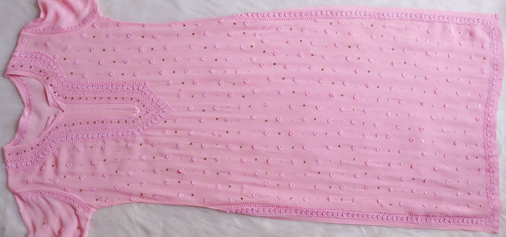 Mahaa Baby Pink Viscose Georgette Kurta