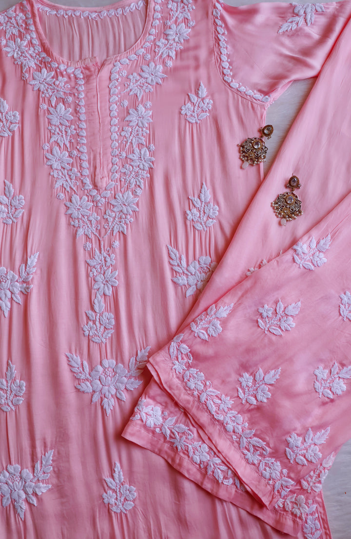 Mahnoor Baby Pink Modal Silk Kurta Set