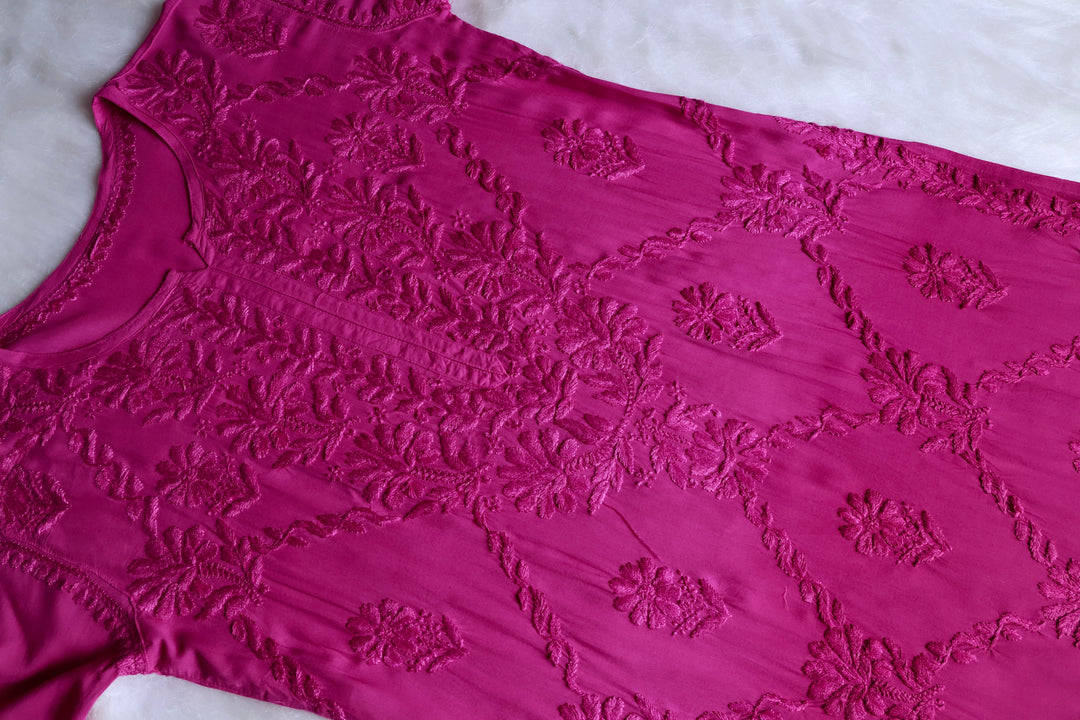 Alanah Deep Pink Long Modal Kurta