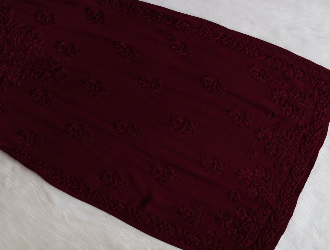 Farhaa Maroon 2 piece Rayon set