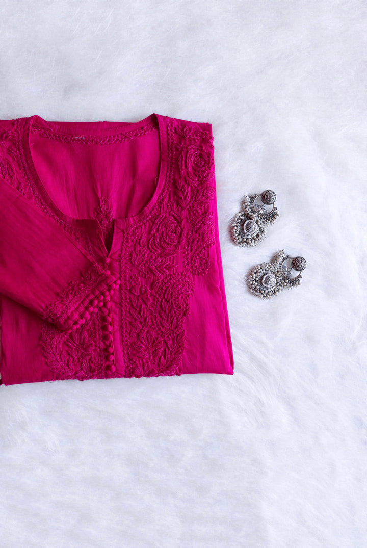 Gul Deep Pink Cotton Kurta