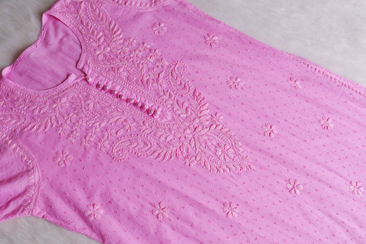 Nazakat Baby Pink 3 Piece Cotton Kurta set