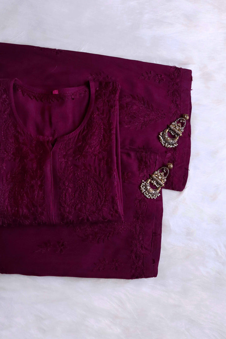 Nazakat Plum 2 piece Rayon set