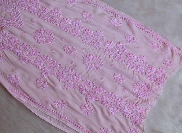 Haya Baby Pink Pure Crepe Kurta