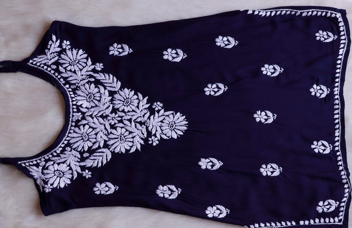 Farhaa Navy Blue Short Sleeveless Kurta