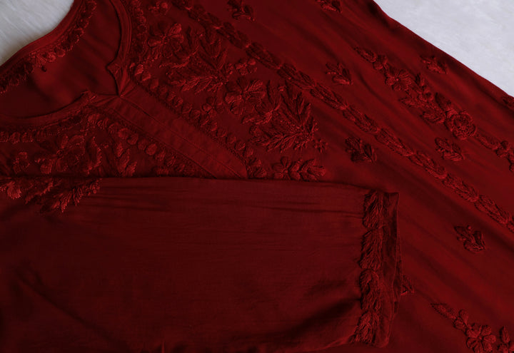 Mehreen Maroon Modal short top
