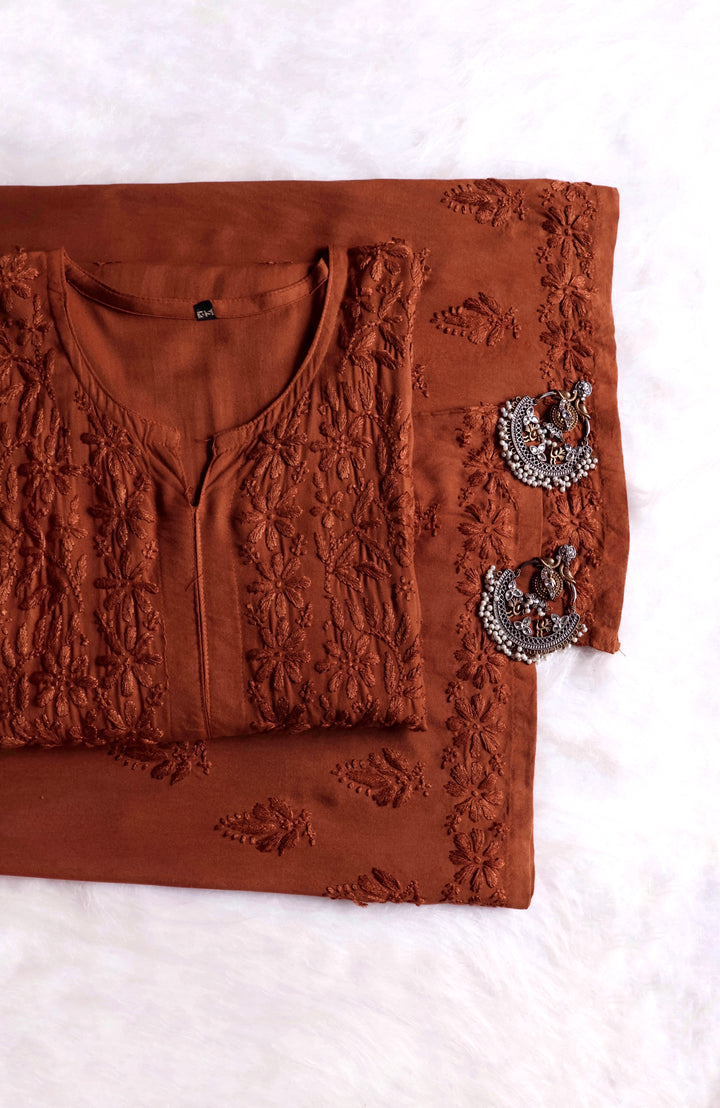 Nazakat Brown 2 piece Rayon set