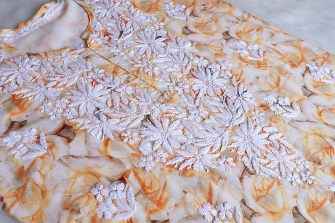 Sarah Yellow Long Rayon kurta