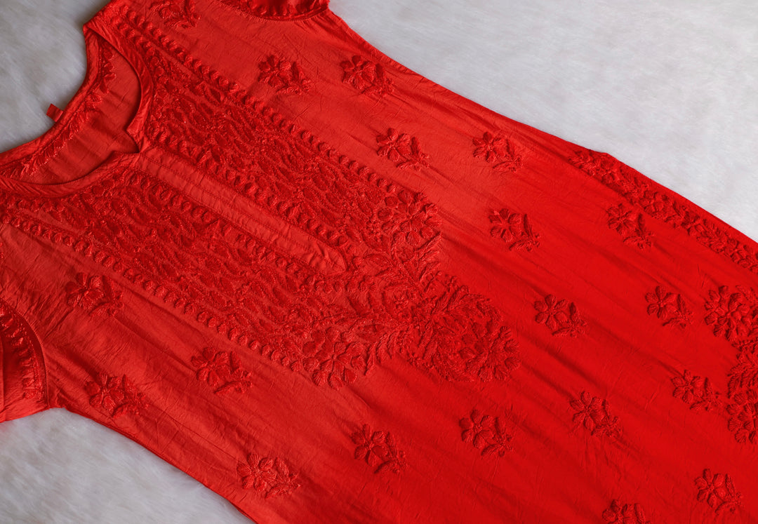 Dilnoor Rust Chanderi Ombre Kurta
