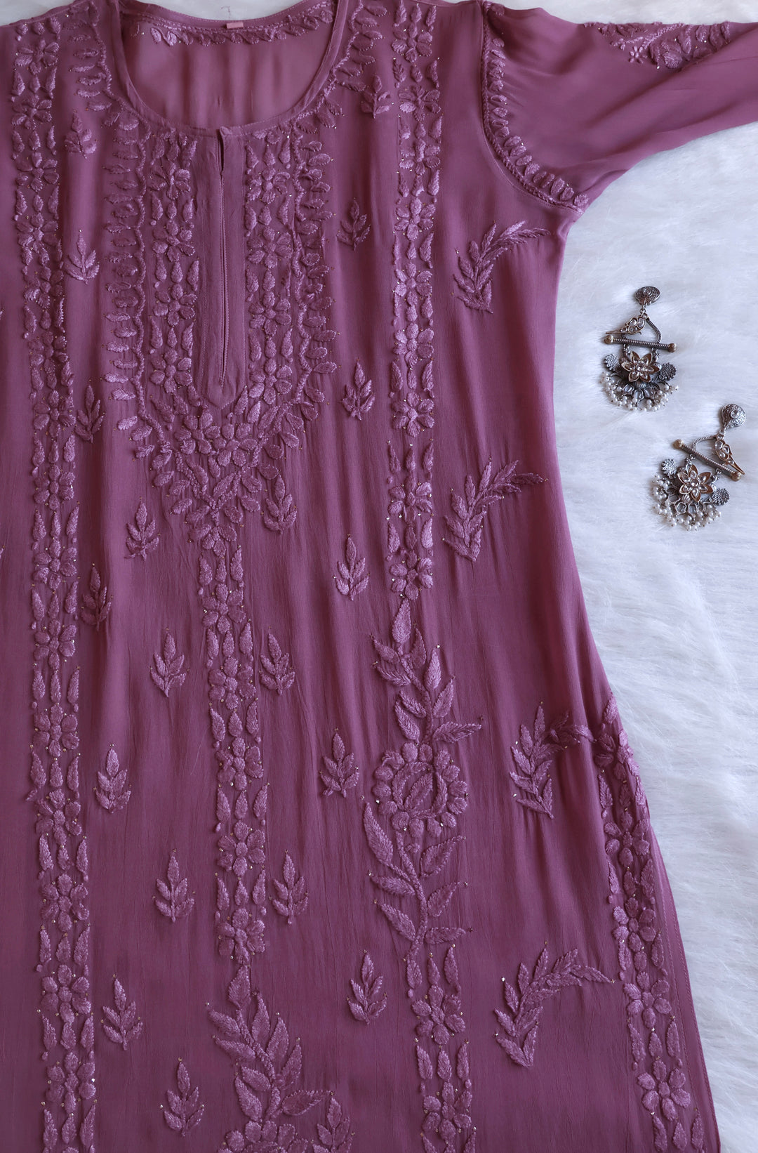 Zamda Dusty Purple Viscose Georgette Kurta