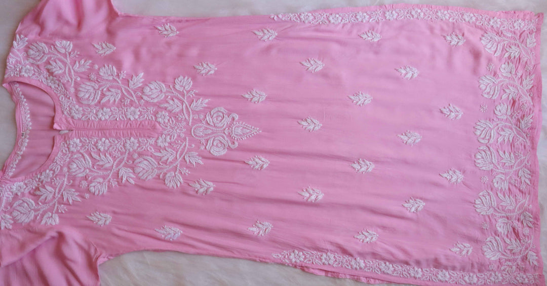 Gul Baby Pink Long Modal Kurta