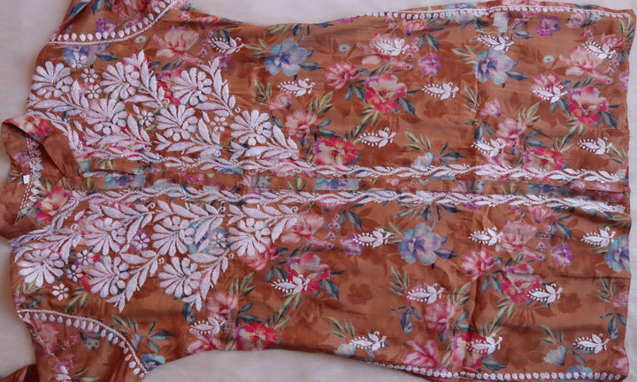 Jannat Rose Brown Chanderi Coord Set