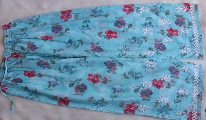 Dahlia Sky Blue Pure Mulmul set