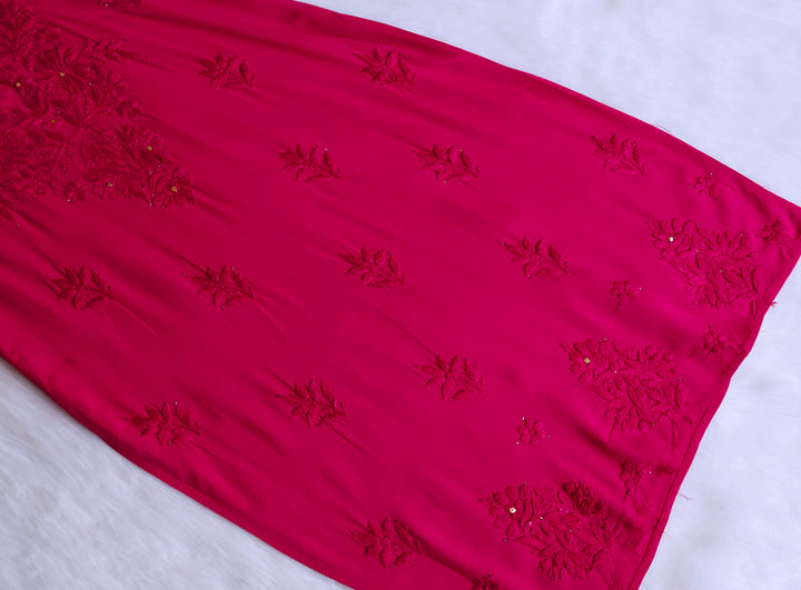 Naira Deep Pink Rayon Mukaish 3 Piece Set