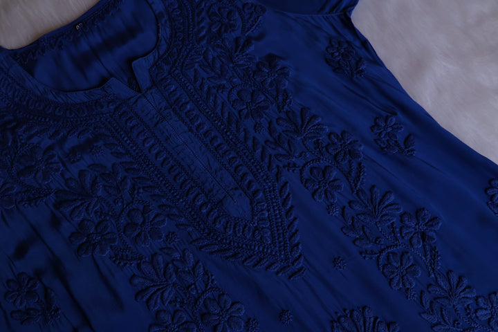 Haya Royal Blue Pure Crepe Kurta
