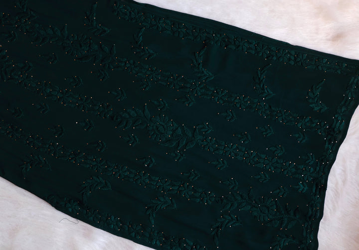 Zamda Dark Green Viscose Georgette Kurta